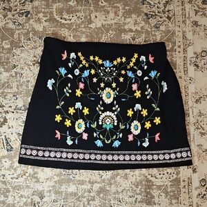 SHEIN Black and Blue Embellished Mini Skirt